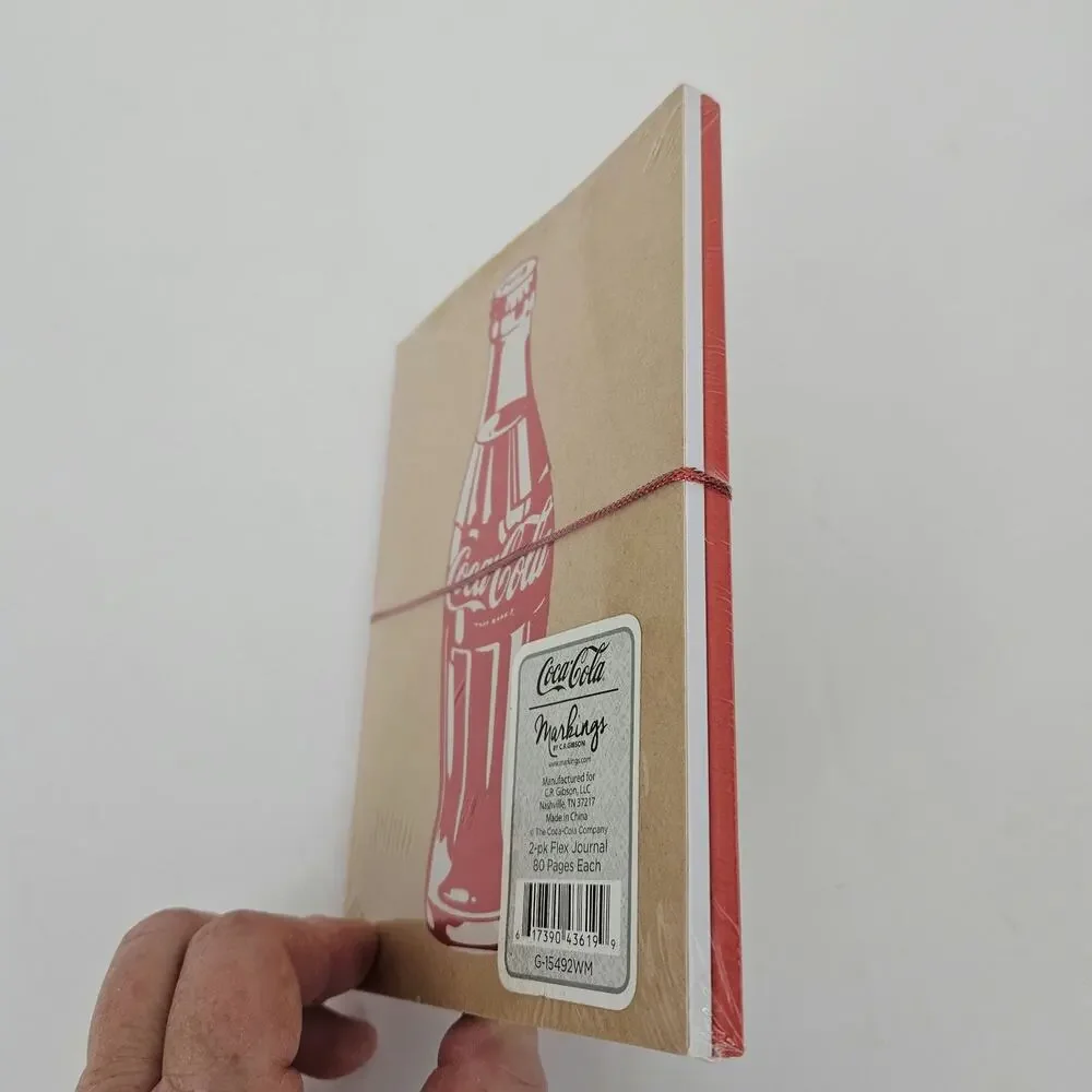 2PK Coca Cola Flex Journal Writing Blank Pages NEW Coke Soda  Markings CR Gibson